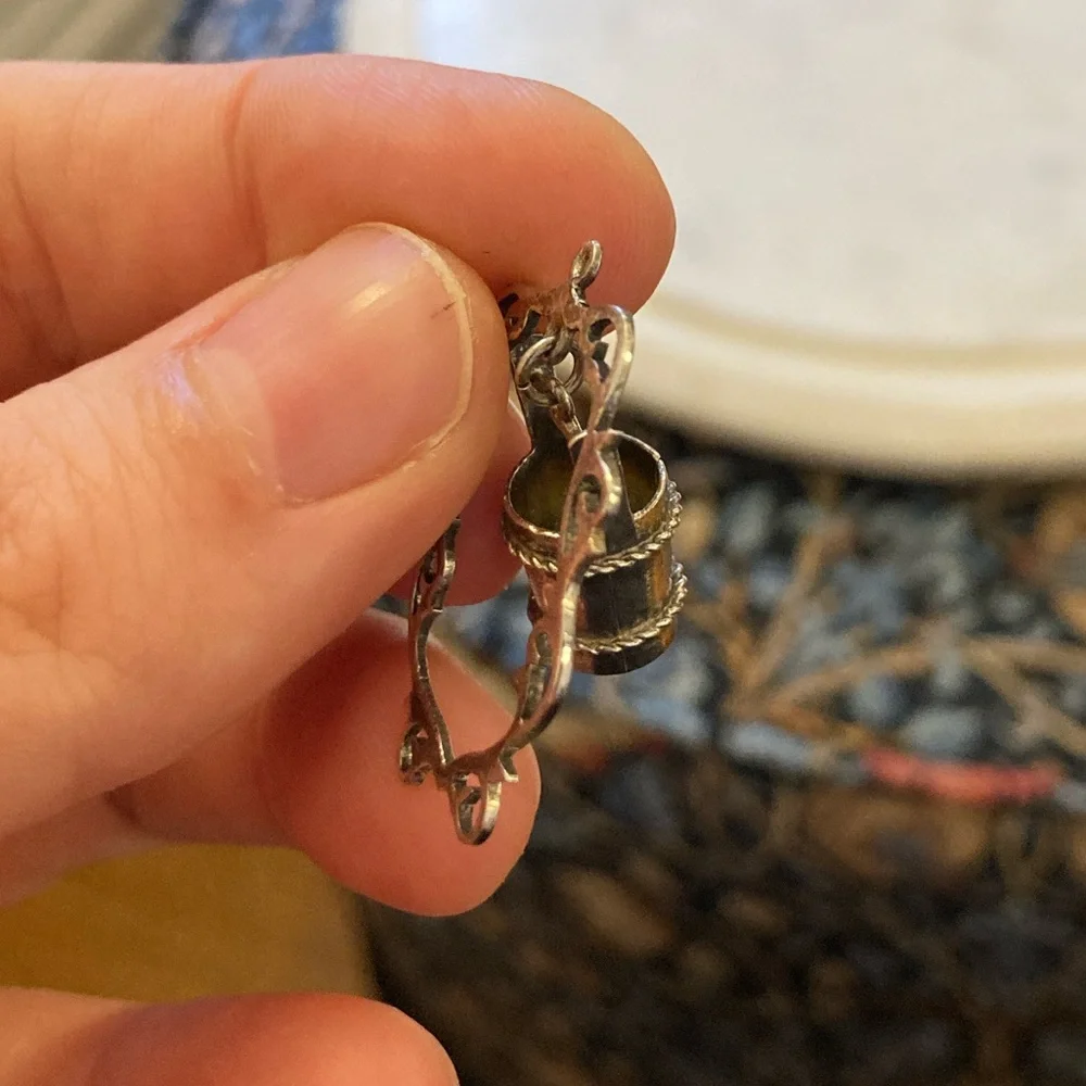 Antique Sterling Wishing Well Swinging Bucket Charm - Picture 3 of 11